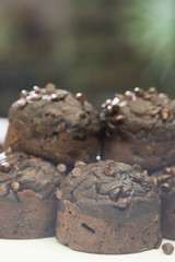 Close up Homemade   Chocolate and Zucchini Muffins. (selective Focus)