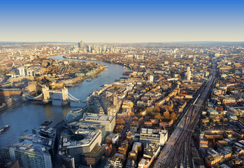 Fototapeta premium London city skyline, aerial view