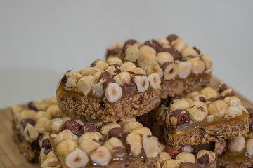 Close up Homemade   Hazelnut Slices. (selective Focus)