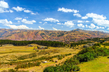 Valley of Cusco City, Peru. Panoramic photography