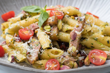 close up Home Made Pasta with Cranberries.(selective Focus)