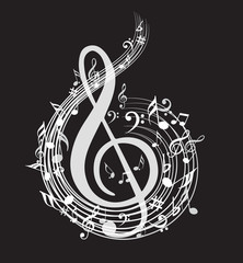 Music note background with music symbol icon collection - 194836042
