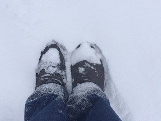 Füße im Schnee