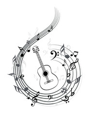 Music note background with music symbol icon collection - 194836621