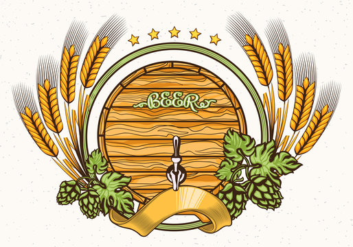 Barrel of beer emblem