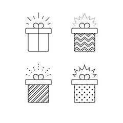 Congratulations gift box, perfect present, prize award icon