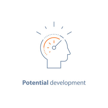 Head Line Icon, Potential Development Concept, Personal Growth