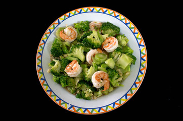Stir fried broccoli with shrimp