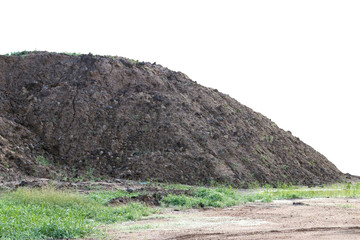 Mounds of organic soil.