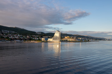 Seaside view of Molde, Norway. Molde is a city and municipality in M&oslash;re og Romsdal county in western Norway. 
