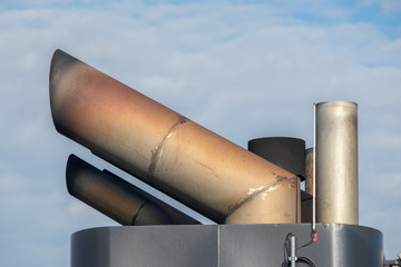 Ship funnel close up. 