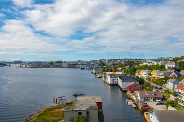 Fototapeta na wymiar The city of Kristiansund, Norway. Kristiansund is a city and municipality in the Nordmore district on the western coast of Norway. 
