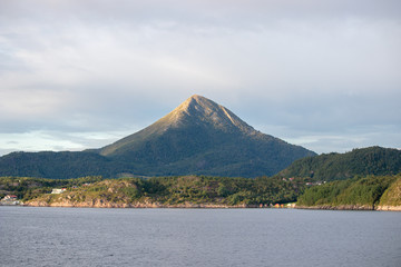 Beautiful coastal landscape between Kristiansund and Molde in More og Romsdal county in Norway.  