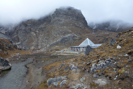 The EVK2CNR laboratory, the "Italian Pyramid" research center, Lobuche, Everest Base Camp trek, Nepal