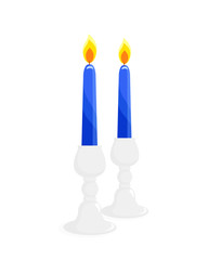 Two candlesticks with candles