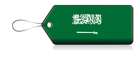 Saudi Arabai flag lable, Label of product made in Sau © VectorPart