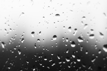 raindrops on the window glass