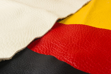 colored pieces, and scraps of natural leather