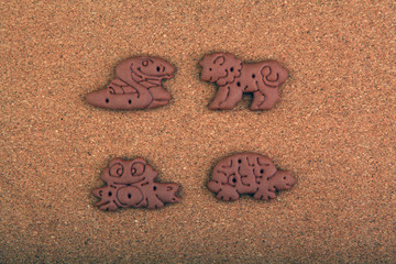 Chocolate baby cookies animals studio quality 