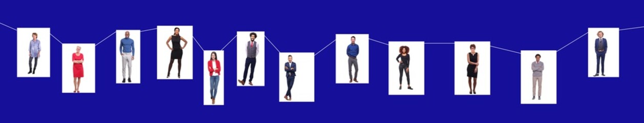 Group of four different people