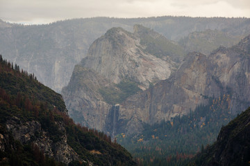 Obraz premium A father with baby son visit Yosemite National Park in Californai, USA