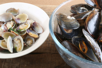 almejas y mejillones