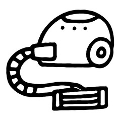 hand drawn vacuum cleaner. vector and illustration