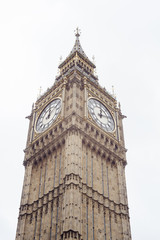 Fototapeta na wymiar Big Ben tower clock isolated on white background