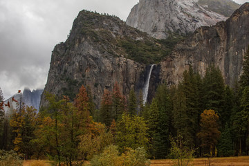 Spectacular views to the Yosemite waterfall in Yosemite National Park, California, USA