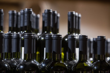 Rows of wine bottles.