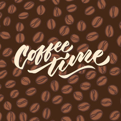 coffee time 4 vintage hand lettering typography poster