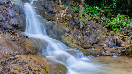 Pu Kang waterfall in the forest Chiang Rai province Thailand.