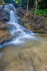 Fototapeta na wymiar Pu Kang waterfall in the forest Chiang Rai province Thailand.