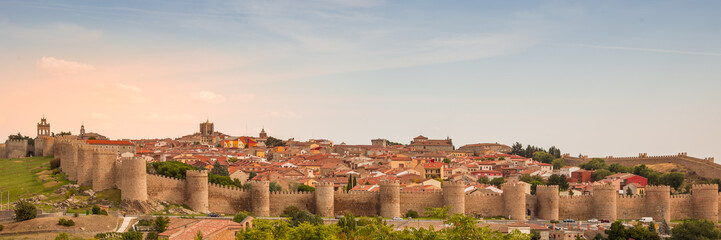 Fortification of the town of Avila in Spain Europe. - obrazy, fototapety, plakaty