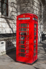 Red telephone booth in London