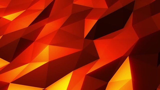 Abstract cg polygonal Golden surface. Geometric poly Gold triangles motion background.