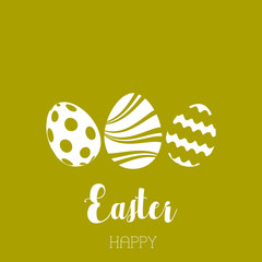 Happy Easter greeting card with hand written text. Vector.