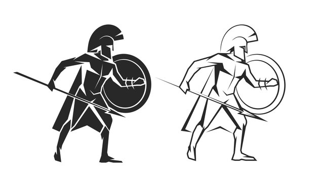 Spartan warrior vector illustration.