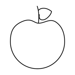 fresh tasty fruit apple nutrition diet vector illustration  outline design