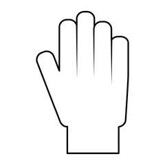 hand showing five finger palm stop vector illustration  outline design