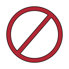 prohibition no symbol red round stop warning sign template vector illustration 