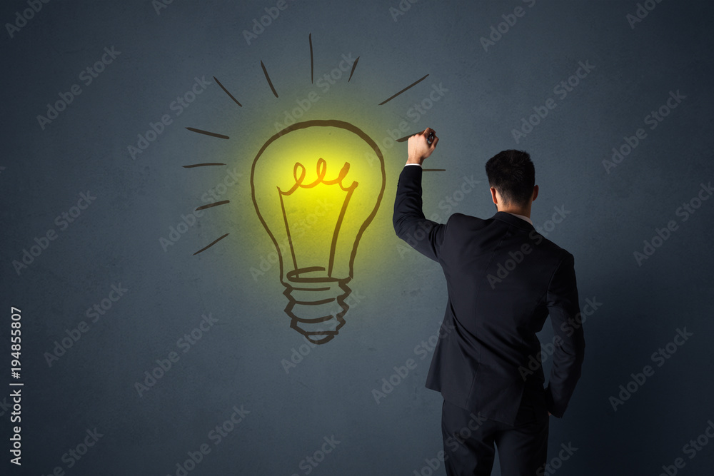 Canvas Prints Businessman with lightbulb