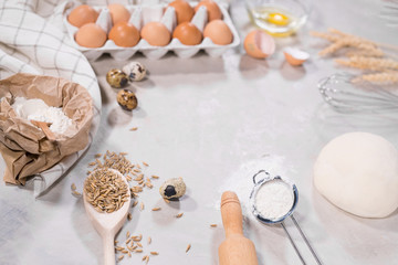 Fototapeta na wymiar Natural ingredients for baking