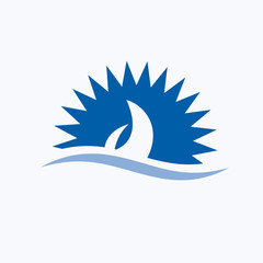 Vector sign seaside holidays with sailboat