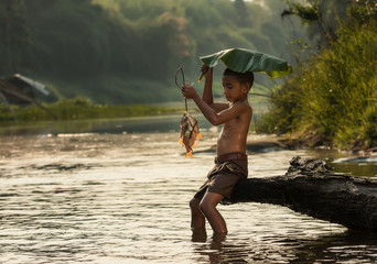Asia Fishing boy