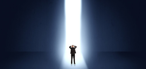 Businessman seeing the light at the end of something