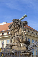 Statue at entrance to the Prague castle