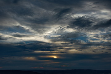 Amazing sky at sunset in Kazakhstan