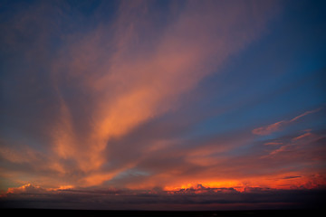 Amazing sky at sunset in Kazakhstan