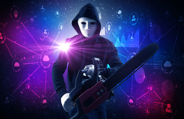 Burglar in secured database and network concept